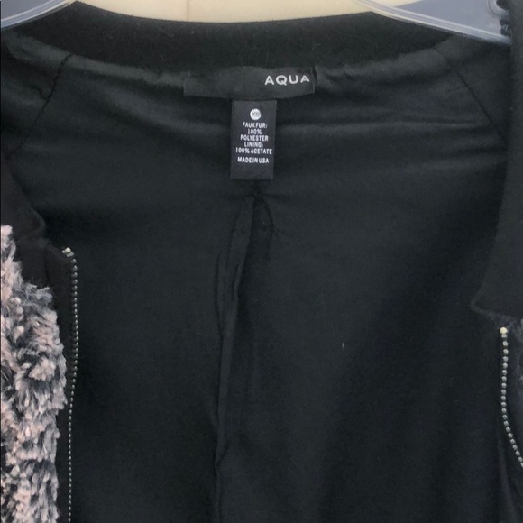 Aqua faux fur multi-color bomber jacket - Picture 5 of 6